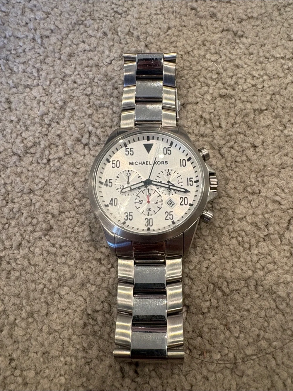 Michael Kors Silver-Tone Chronograph Bracelet Watch